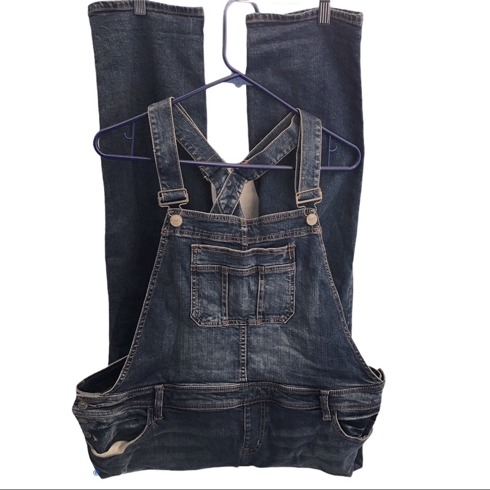 Torrid plus size distressed denim overalls